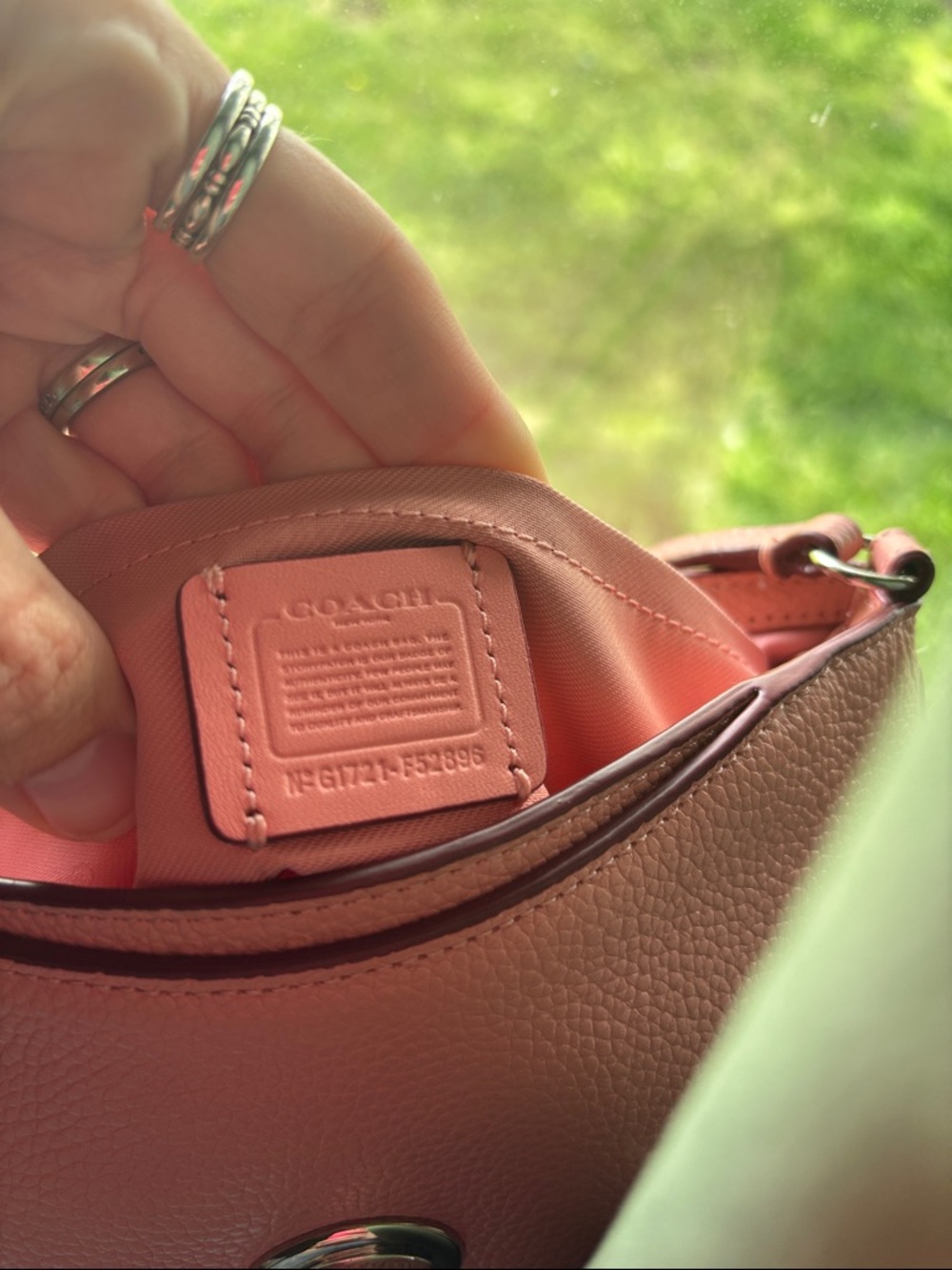 Coach Pink Pebbled Leather Crossbody with Turn-Lock - Picture 8 of 10
